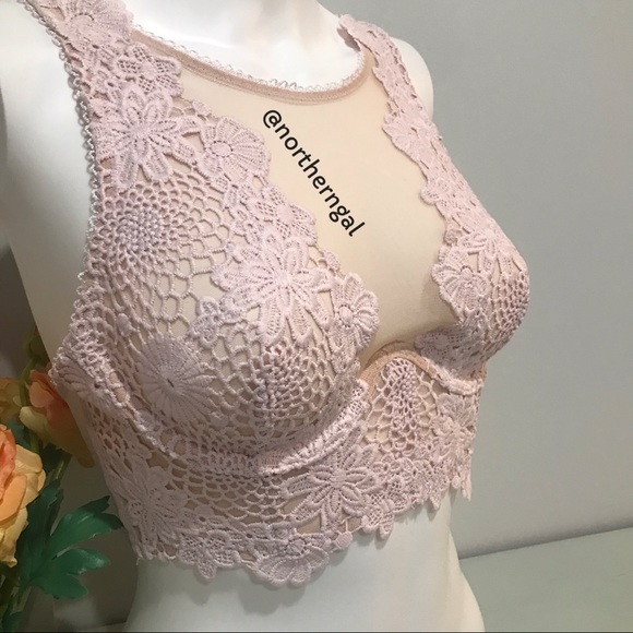 Victoria's Secret Floral Appliqué Longline Bustier Bra - Picture 12 of 16